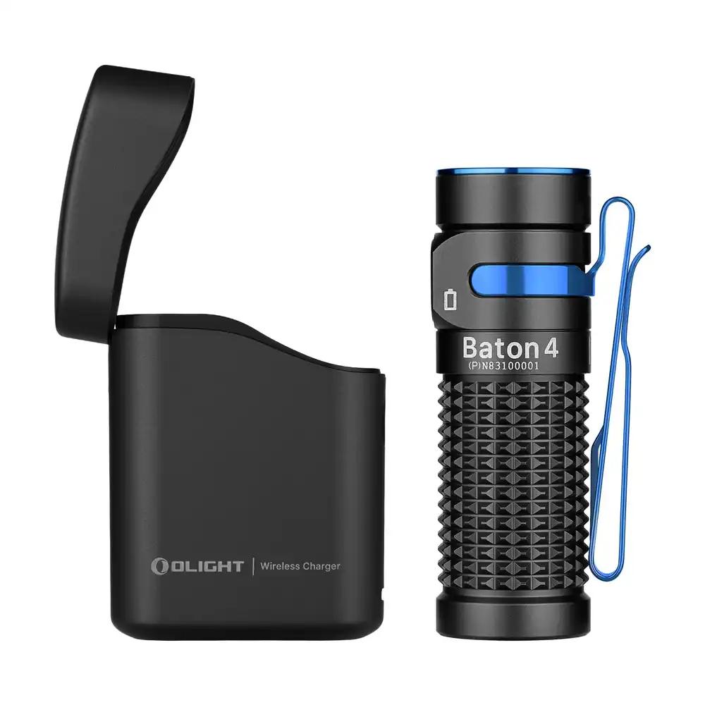 OLIGHT Baton 4 Kit Mini LED Taskulamp Laetav Hämarusega Laadimiskohvriga, Kuni 190 Päeva Aku, 1300Lm 170m Ülirange Valgustusega, IPX8 Veekindel, Must