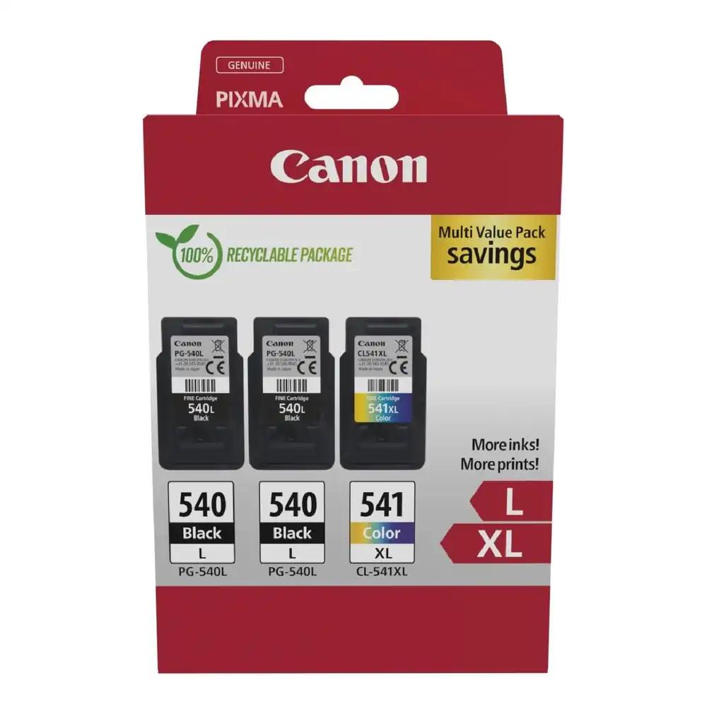 Canon Tindikassettide ja fotopaberi komplekt – PG-540L/CL-541XL originaal tindikassetid (3 tk: 2 x must L, 1 x värviline XL) & 50 lehte 10×15 cm fotopaberit