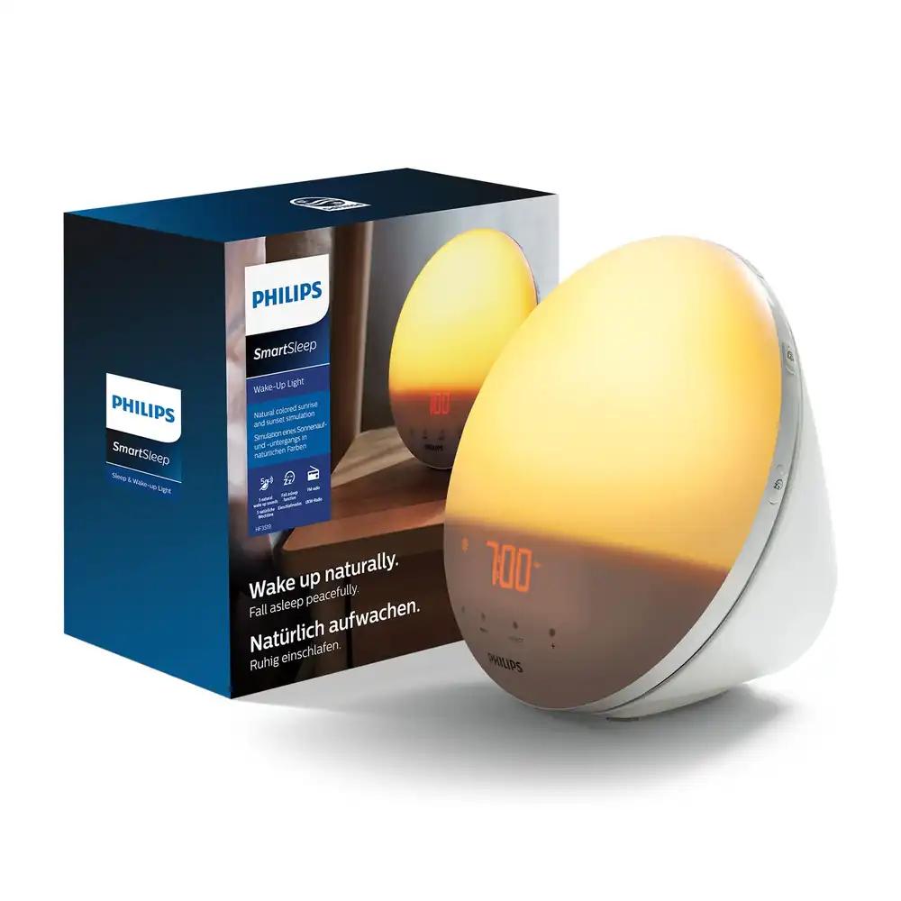 PHILIPS HF3519/01 Äratusvalgus (Päikesetõusu funktsioon, digitaalne FM-raadio, päevavalgusäratuskell) Valge