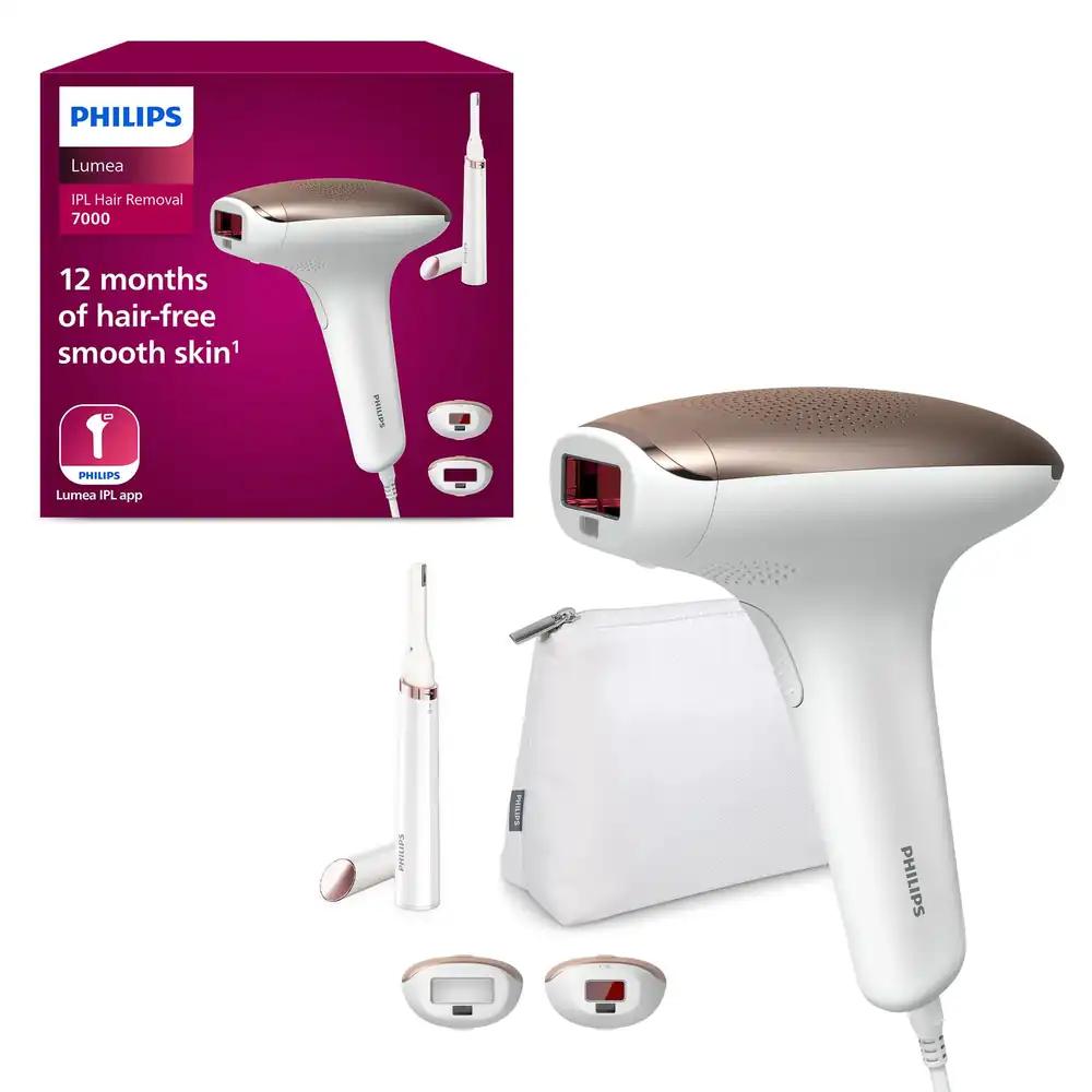 Philips Lumea IPL karvaeemaldusseade 7000 seeria – karvaeemaldusseade koos Satin Compact korrigeerimistrimmeriga, 2 otsikut kehale ja näole (mudel BRI921/00)