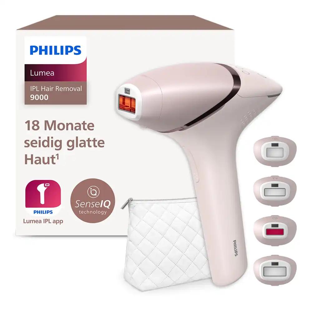 Philips Lumea IPL karvaeemaldusseade 9000 seeria – SenseIQ tehnoloogia, 4 otsikut keha, näo, bikiinipiirkonna ja kaenlaala jaoks, juhtmevaba (mudel BRI957/00)