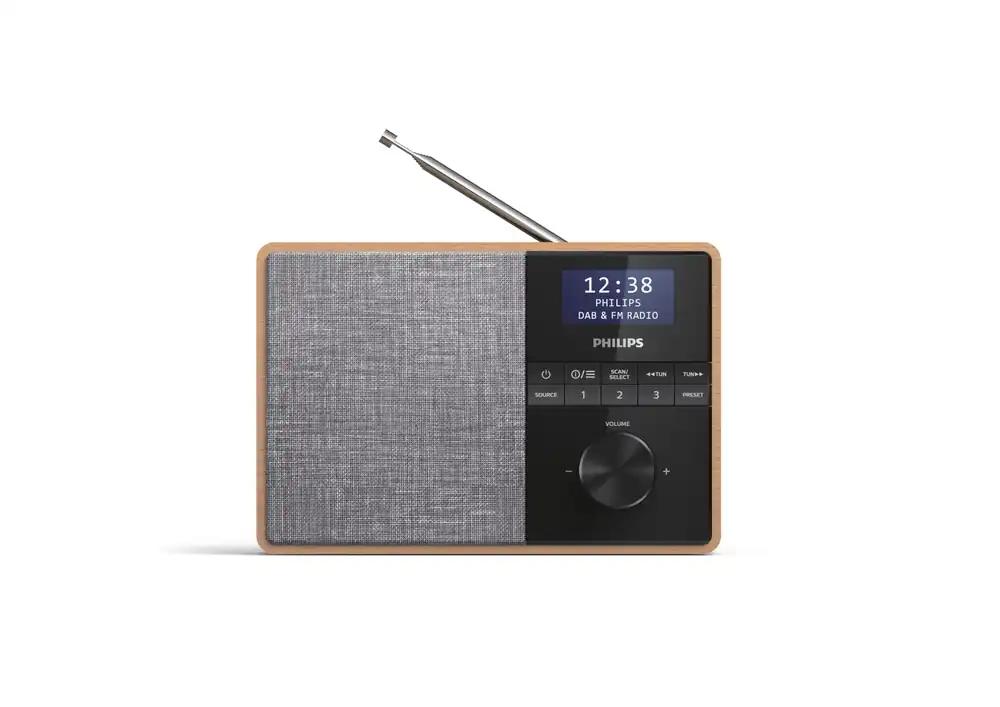 Philips R5505/10 raadio Bluetoothiga (puidust korpus, DAB+/FM-raadio, 3-tolline lairibakõlar, köögitaimer, köögiraadio, vooluvõrgu või patareidega töötab)
