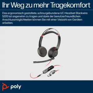 Poly Blackwire 5220 juhtmega peakomplekt