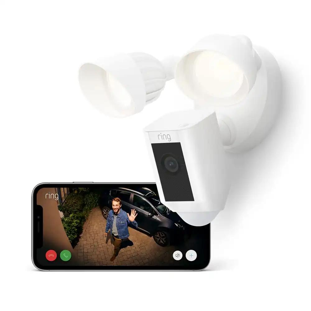 Ring Prožektoriga Kaamera Plus Kaabliga (Floodlight Cam Wired Plus) | Välitingimustes WiFi-turvakaamera HD-video, LED-prožektori, öise nägemise, liikumistuvastuse ja sireeniga | Alexa ühilduv