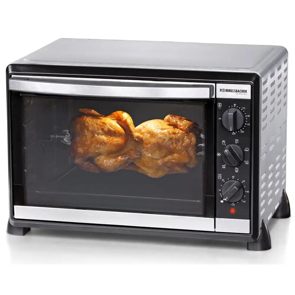 ROMMELSBACHER Back & Grill Ahi BG 1805/E – 42-liitrine küpsetuskamber, 7 küttefunktsiooni, pöördõhk, pöördvarras, temperatuurid 80-230 °C, topeltklaas, sisemine valgustus, taimer, 1800 W, roostevaba teras