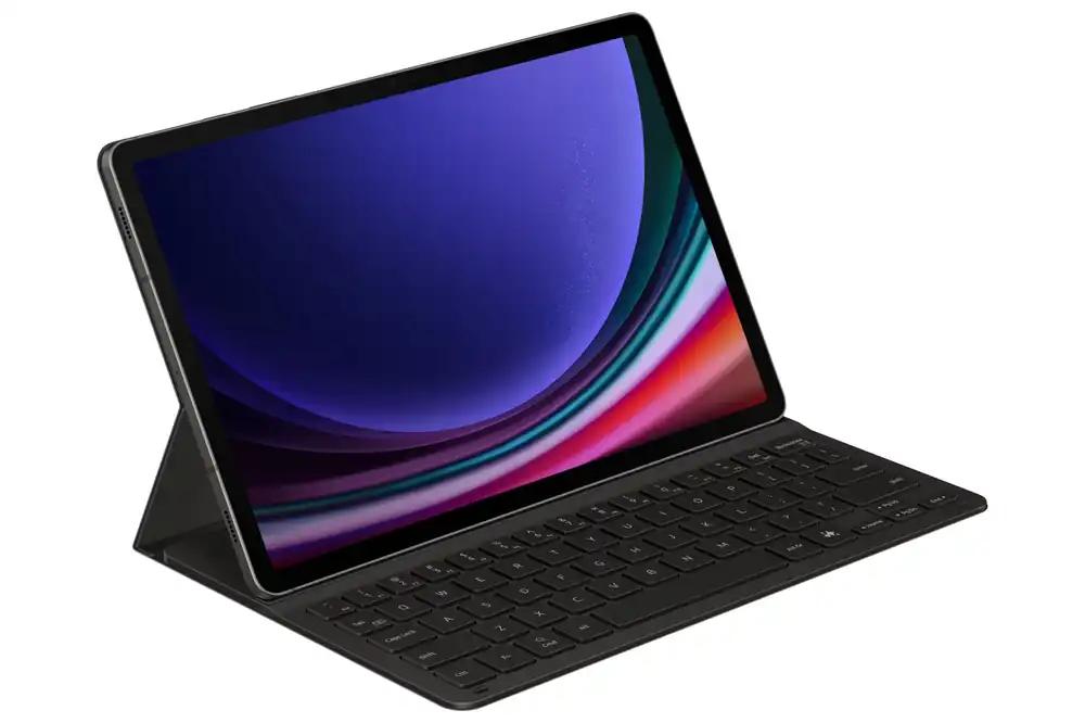 Samsung Book Cover Keyboard Slim EF-DX720 Galaxy Tab S9 | Tab S9 FE jaoks QWERTZ-klaviatuuriga ja AI-nupuga, Üksiosa tahvelarvuti ümbris, Õhuke disain, S Pen pesa, Must