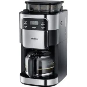 SEVERIN KA 4810 kohvimasin jahvatiga, klaaskann, taimer, 1000 W, roostevaba teras / must