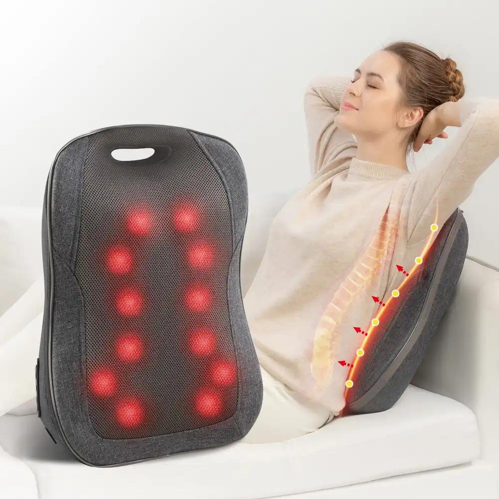 COMFIER Massaažipadi, Shiatsu seljamassaažiseade soojendusega, kaasaskantav massaažiseade, toolimassaažiseade kontorilõõgastuseks, kingitus naistele/meestele