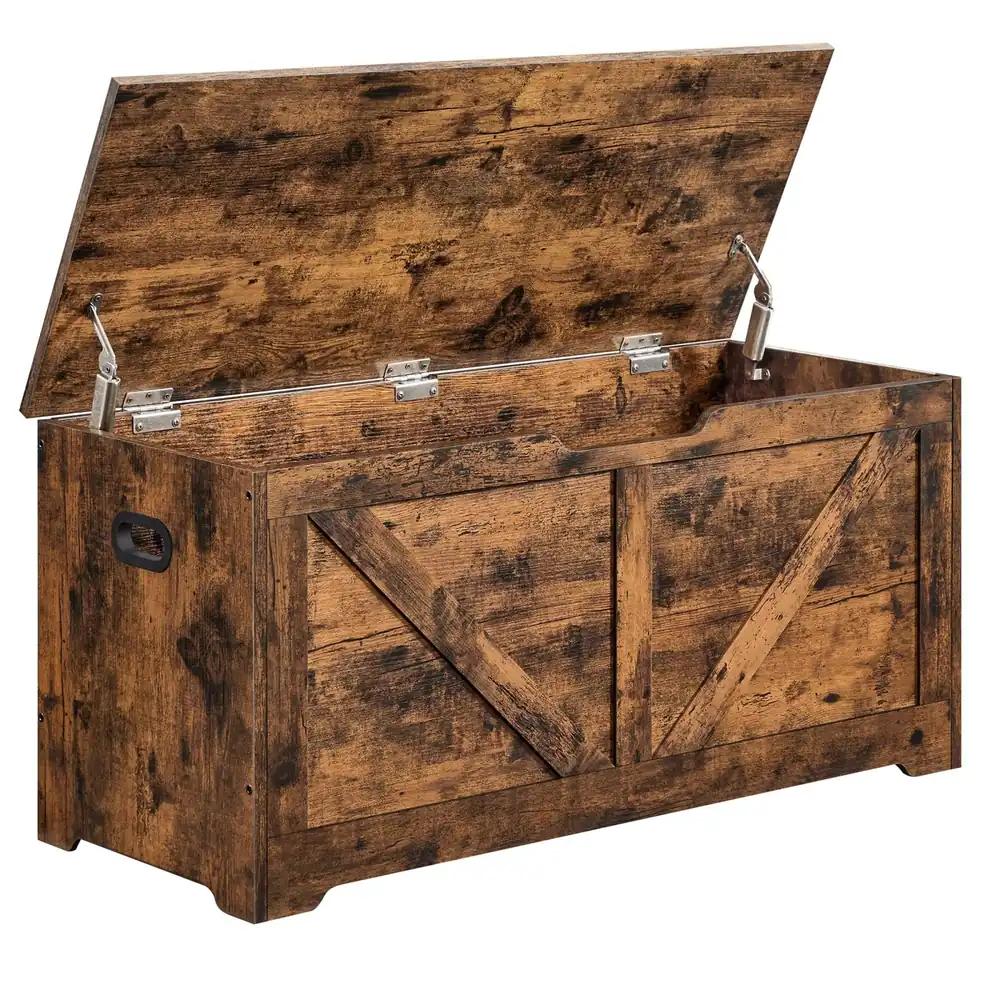 VASAGLE kingapink, istmepink panipaigaga, hoiukast, 2 turvahinged, hoiukapp, talustiilis, 40 x 100 x 46 cm, esikusse, magamistuppa, elutuppa, vintage-pruun LSB060T01