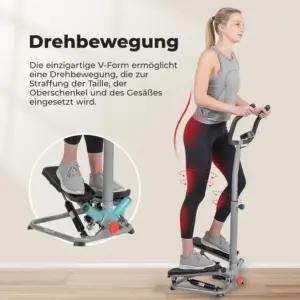Sunny Health & Fitness Smart Twist Stepper käepidemega – Mini Stepper madala koormusega treeninguks