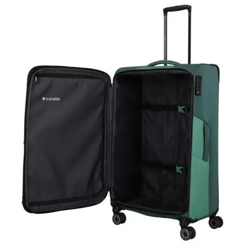 Travelite VIIA 4-rattaline pehme kestaga kohver L, 77 cm, 91-103 l, taaskasutatud polüester, pilt 2