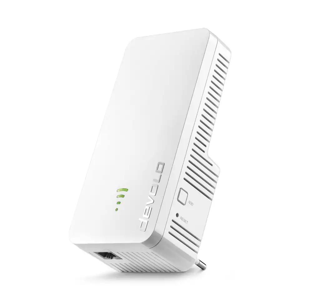 devolo WiFi 6 Repeater 3000, WiFi kordaja, kuni 3.000 Mbit/s, Mesh WiFi võimendi, juurdepääsupunkt, WiFi laiendaja, 1x Gigabit LAN port, valge