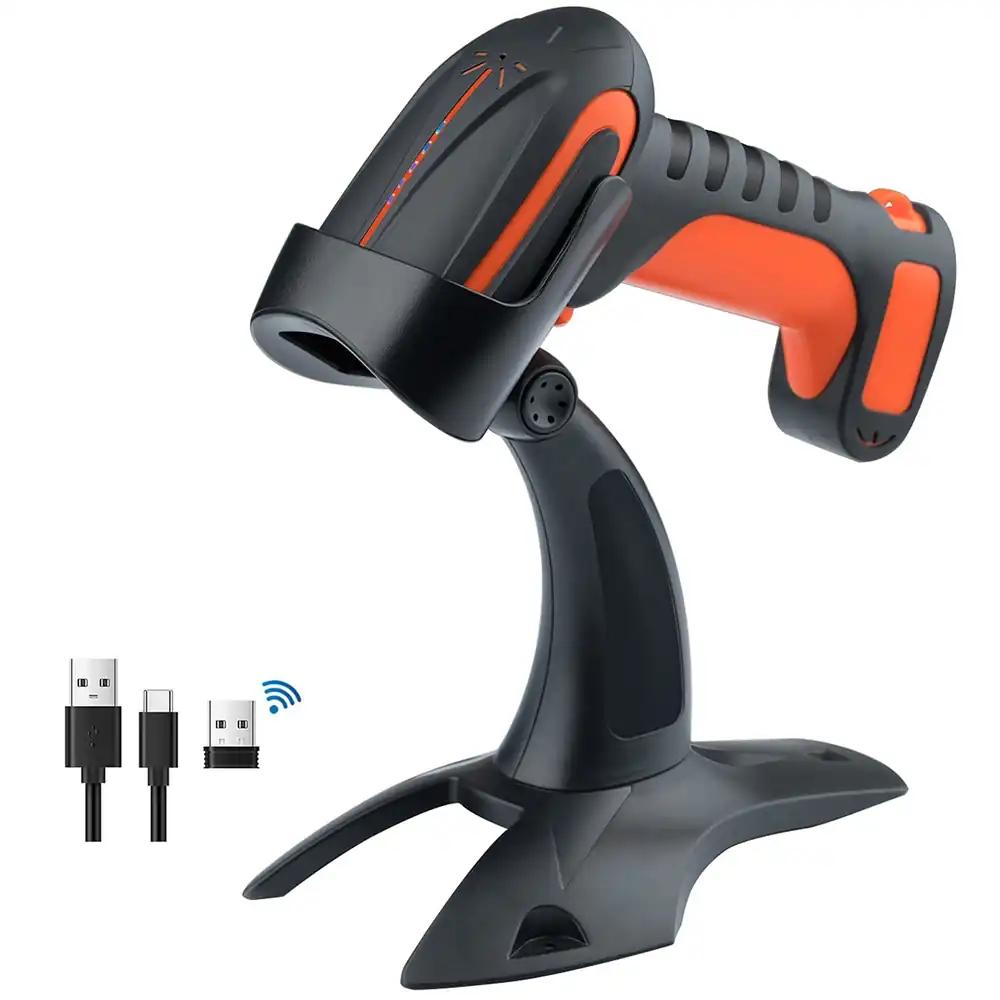 Tera Pro 3-in-1 Äärmusliku Võimsusega Juhtmevaba Vöötkoodiskanner 1D 2D QR Bluetooth 2,4G & USB-C Tööstuslik 2500mAh Vastupidav Kukkumisele koos Alusega 8100 Oranž