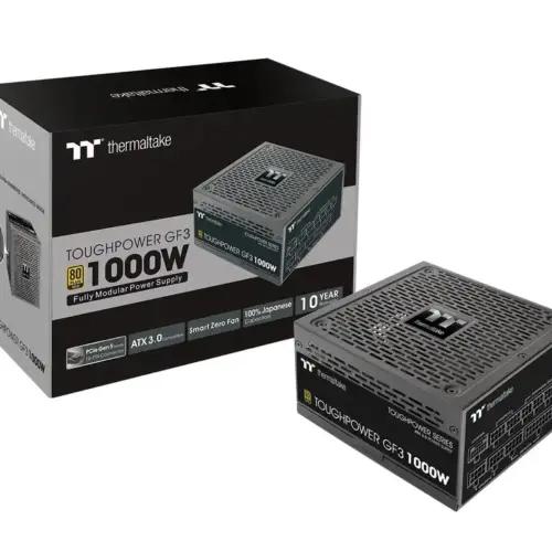 Thermaltake Toughpower GF3 1000W | PC-ATX-3.0 toiteplokk | PCIe Gen 5.0 | 80 Plus Gold | täismodulaarne | vaikne 140 mm ventilaator | EL-sertifikaat