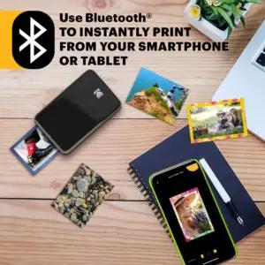 KODAK Step nutitelefoni fotoprinter – kaasaskantav mini värviline mobiilfotoprinter – ZINK 2x3” kleebitavad fotod – Bluetooth-ühilduvus iOS & Android seadmetega – lõbus redigeerimisrakendus – must