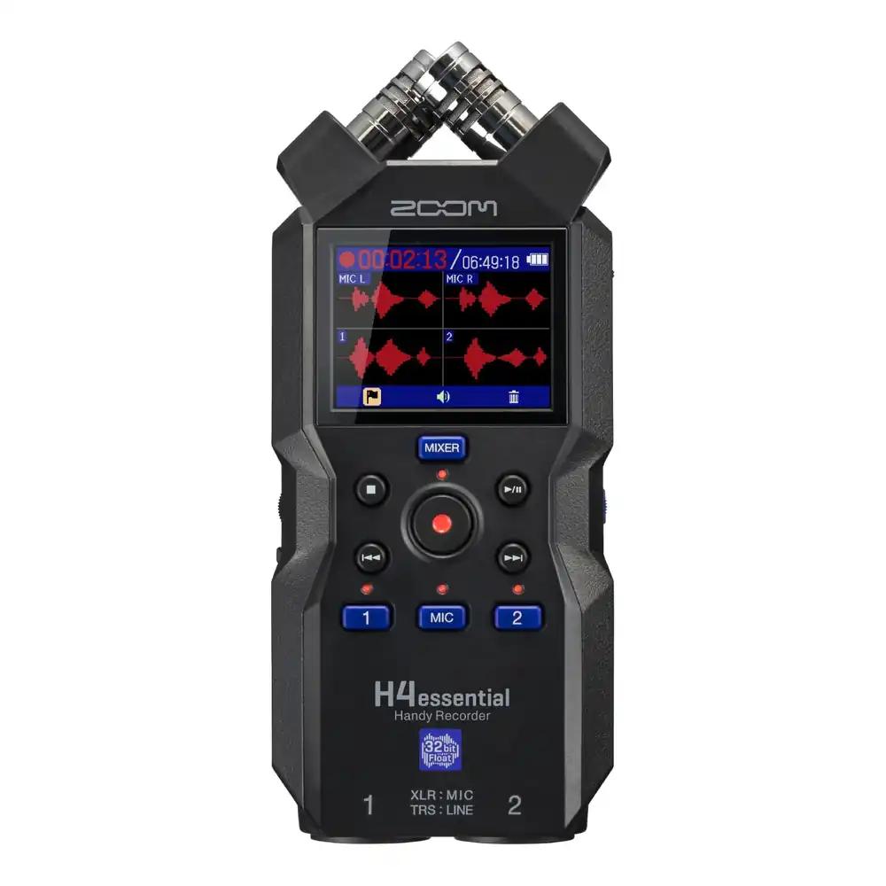 Zoom H4essential kaasaskantav salvesti | 4-ribaline 32-bitine float | täiustatud X/Y-mikrofonid | 2 XLR/TRS-sisendit | Live-muusika salvestamine | Podcastid | Filmiheli | Sisu loomine | Helijuhtimine | must
