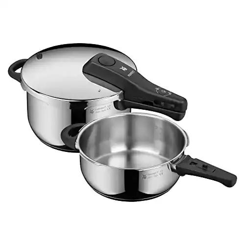 WMF Perfect One Pot kiirkeedupott induktsiooniga, 2-osaline komplekt, aurupott 4,5L + 3L, suur küpsetussignaal, 2 küpsetustaset, eemaldatav kaanekäepide, sobib kõigile pliiditüüpidele, roostevaba teras