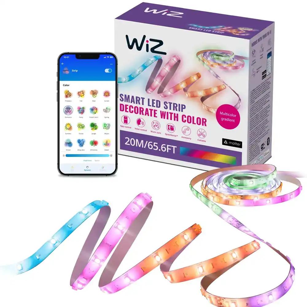 WiZ RGBIC LED-valgustusriba – 20m, 16 miljonit värvi + valge toonid, dünaamilised valgusstseenid, ühendub sinu WiFi-ga, hääl- ja rakenduse juhtimine, töötab Google Home, Alexa ja HomeKitiga