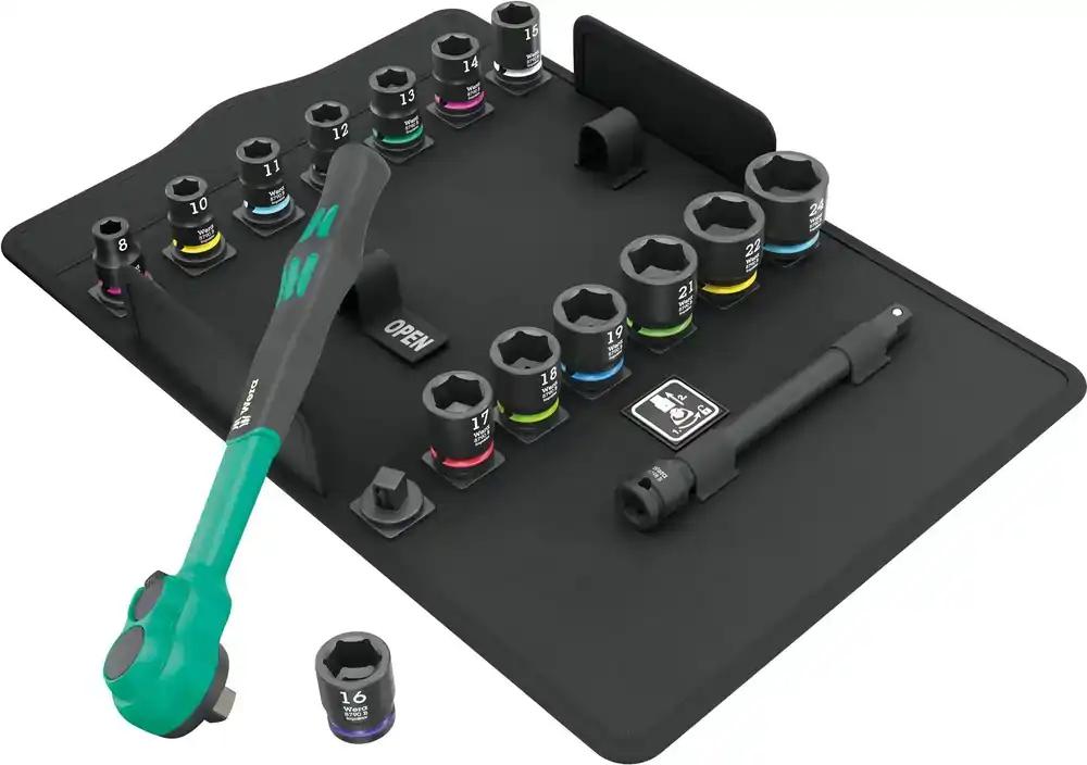 Wera 05005530001 8100 SB 12 Zyklop Comfort narrekomplekt, vahetushoob, 3/8″ ajam, meetriline, 16-osaline