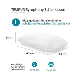 TEMPUR Symphony mäluvahust padi, suurus L, 63 × 43 × 14 cm, valge, pilt 2