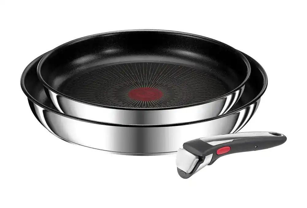 Tefal pannide komplekt, roostevaba teras/must, suur
