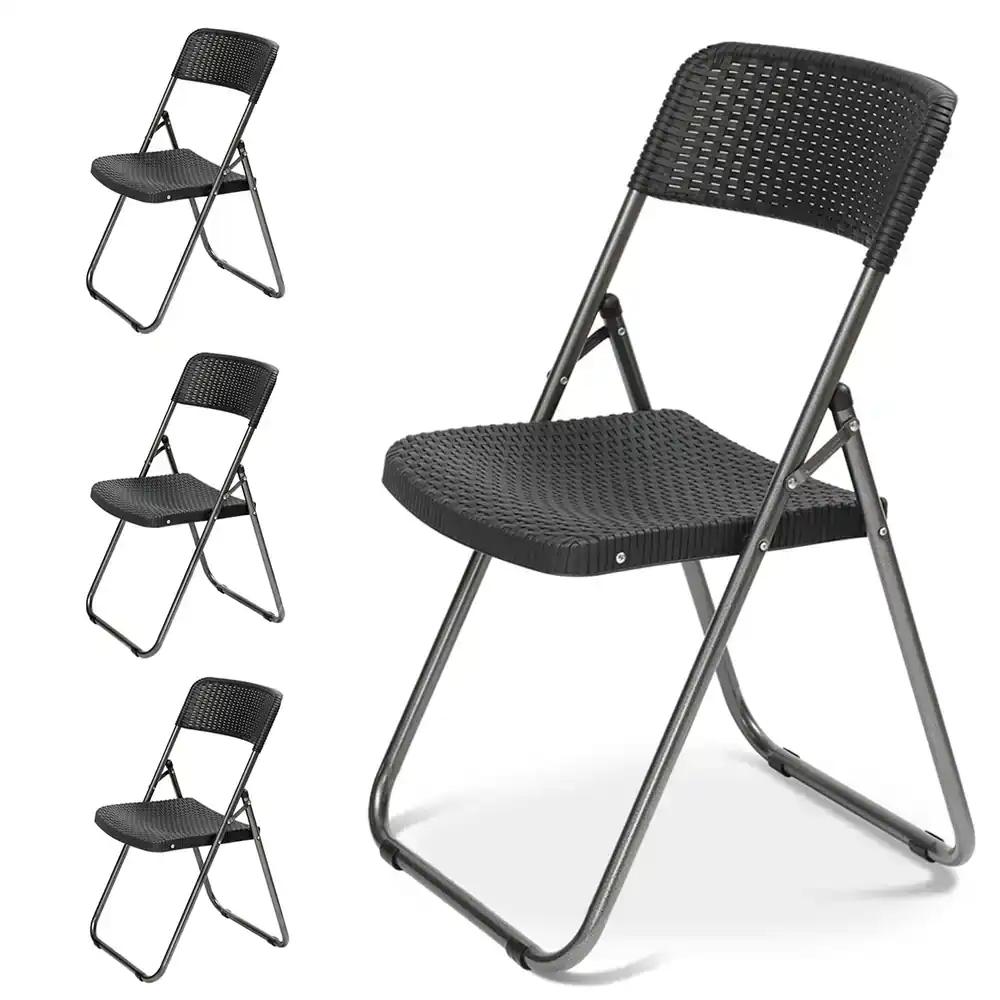 Sekey kokkupandav aiatoolide komplekt 4 tk, Rattani disain, Veekindel kuni 200 KG, 46x53x84 cm, Must