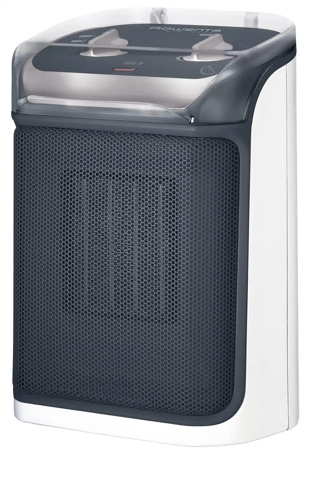 Rowenta SO9281 Mini Excel Aqua keraamiline soojapuhur | pritsmekindel | võimas | kompaktne | vaikne vaid 50dB(A) | kandesang | 2000W | 20.6 x 14.6 x 30.8cm | Hall/Valge