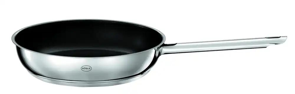 RÖSLE Elegance CeraPlus praepann, mittenakkuv ja vastupidav – Ø 28 cm, kuumakindel kuni 260 °C, keraamiline kate, hõbedane, roostevaba teras 18/10, nõudepesumasinas pestav