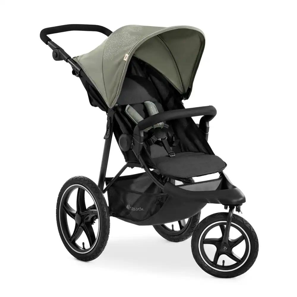 hauck Lastevanker Runner 2, Kolmerattaline Buggy XL Õhkkummidega, UV-kaitse 50+, Ventilatsiooniaken, Lamamisasend, Kõrgusreguleeritav, Kokkupandav, XL Korv (Disney Mickey Mouse Olive)