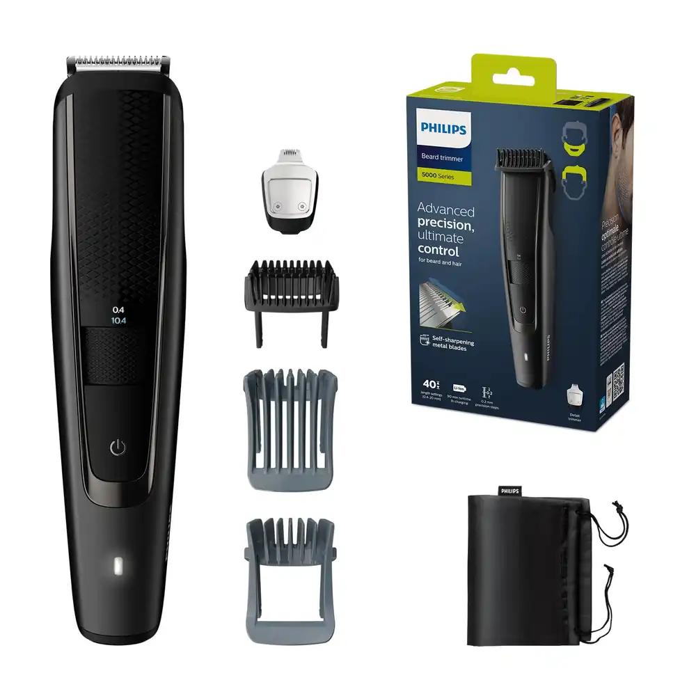 Philips habemetrimmer S5000 – Elektriline meeste habemepiirel, reguleeritavate kammitarvikutega, Lift & Trim Pro süsteemiga, 40 seadistatavat lõikepikkust, 90 minutit aku kasutusaega ja 1-tunnine laadimisaeg (mudel BT5515/75)