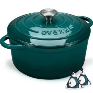 Overmont emailitud malmist haudepott, 28 cm, kaanega, ahjukindel kuni 260 °C