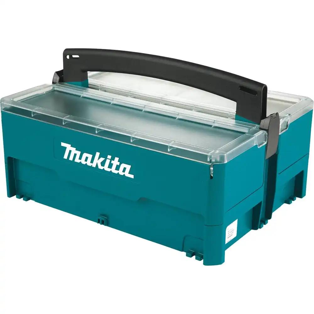 Makita P-84137 hoiukast, kaks avatavat sektsiooni, 5 sisest, kande käepidemega, ühilduv kohvrisüsteemiga, 395 x 295 x 233 mm (P x L x K)