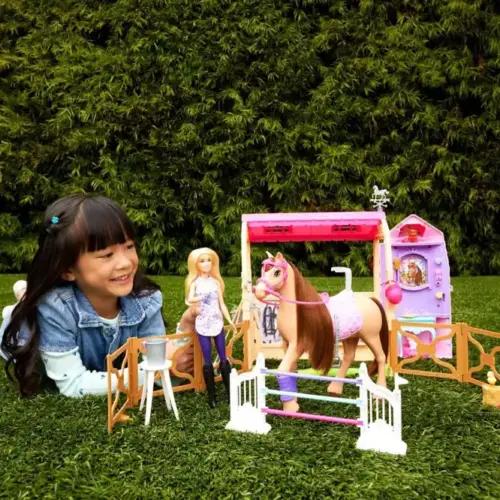 Barbie mängutallikomplekt nuku ja hobusega, üle 25 osa, 6 mänguala, JDN43, pilt 2