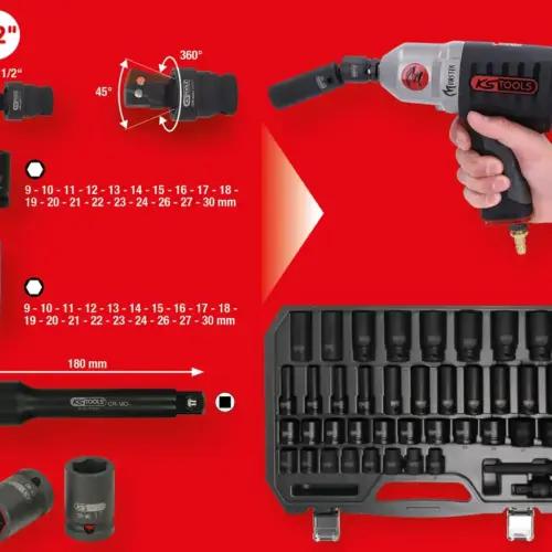 KS Tools 515.0065 1/2" kuuskant jõupadrunite komplekt