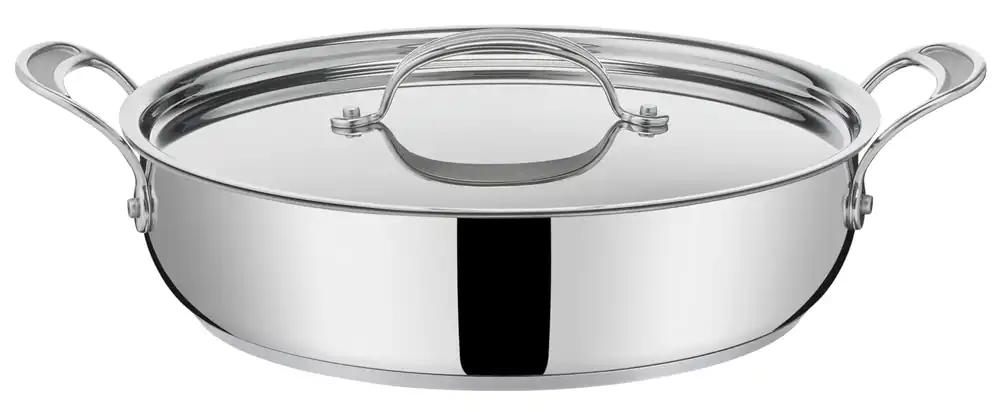 Jamie Oliver by Tefal Cook’s Classics serveerimispann kaanega 30 cm, mittenakkuv, induktsioonisobiv, ahjukindel, roostevaba teras, neetidega käepide, E3069033