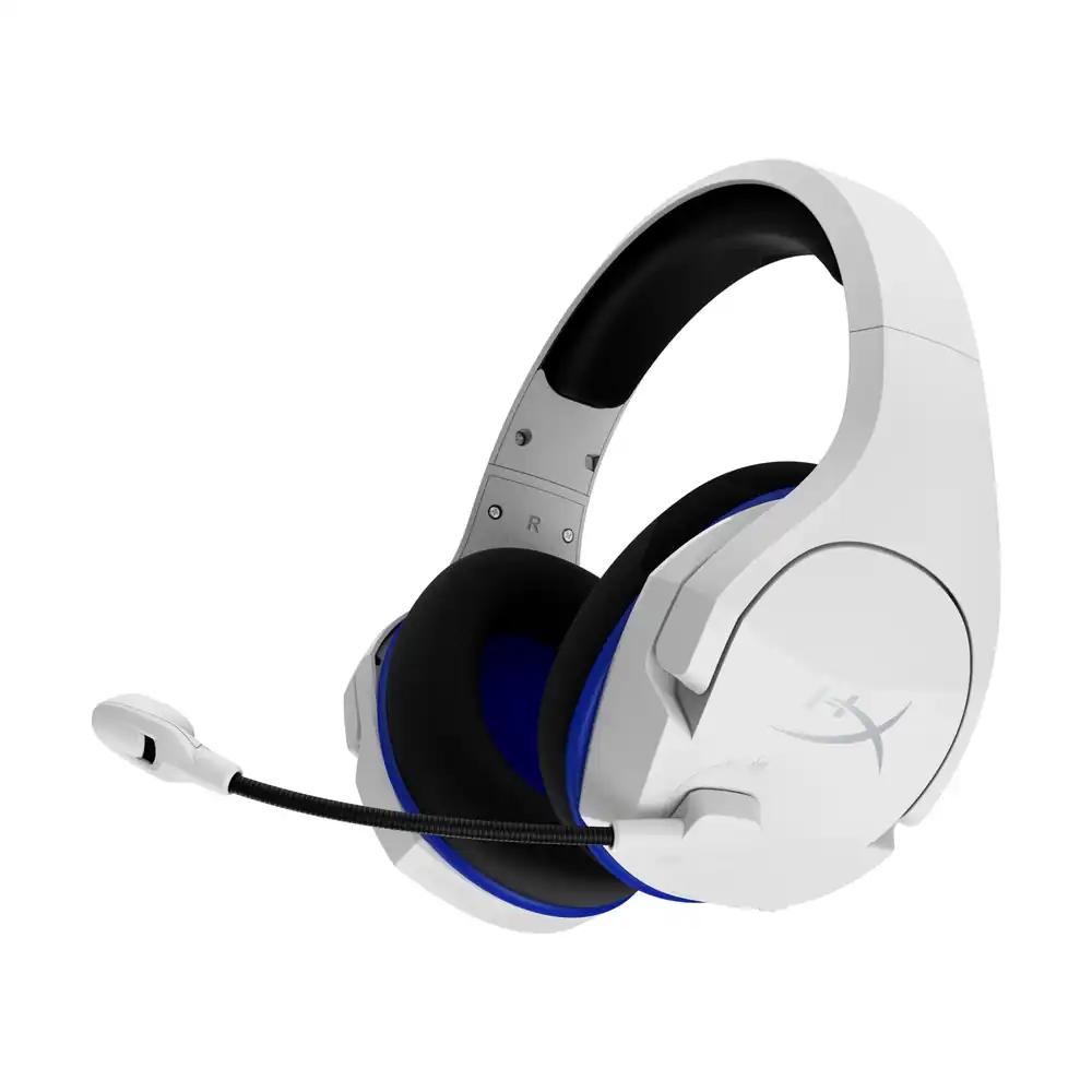 HyperX Cloud Stinger Core, juhtmevaba mänguri peakomplekt, 2,4 GHz, ühilduv PS5, PS4 ja PC-ga, kerge, vastupidavad terasliugurid, mürasummutav mikrofon, integreeritud helikontroll, valge