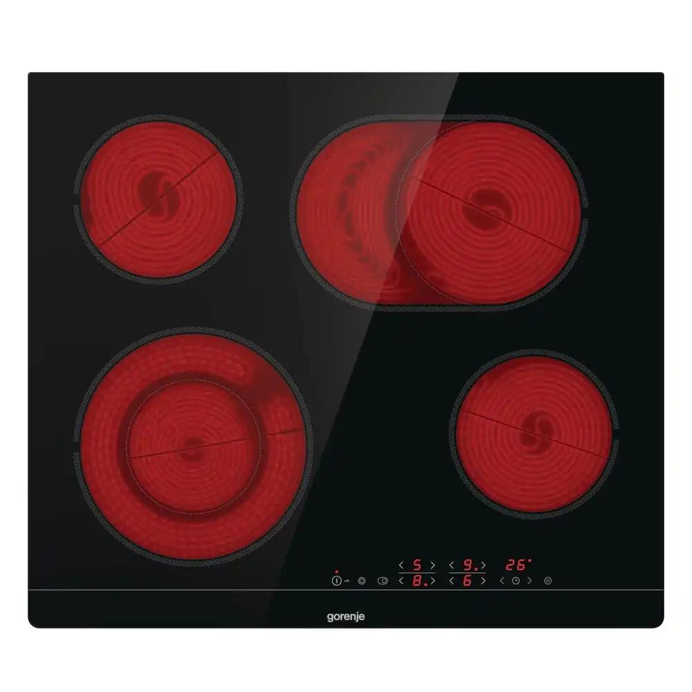 Gorenje ECT 643 BSC keraamiline elektripliidiplaat / 60 cm / kahe tsooniga / ovaaltsooniga / puutetundlik juhtimine / taimer / raamita disain
