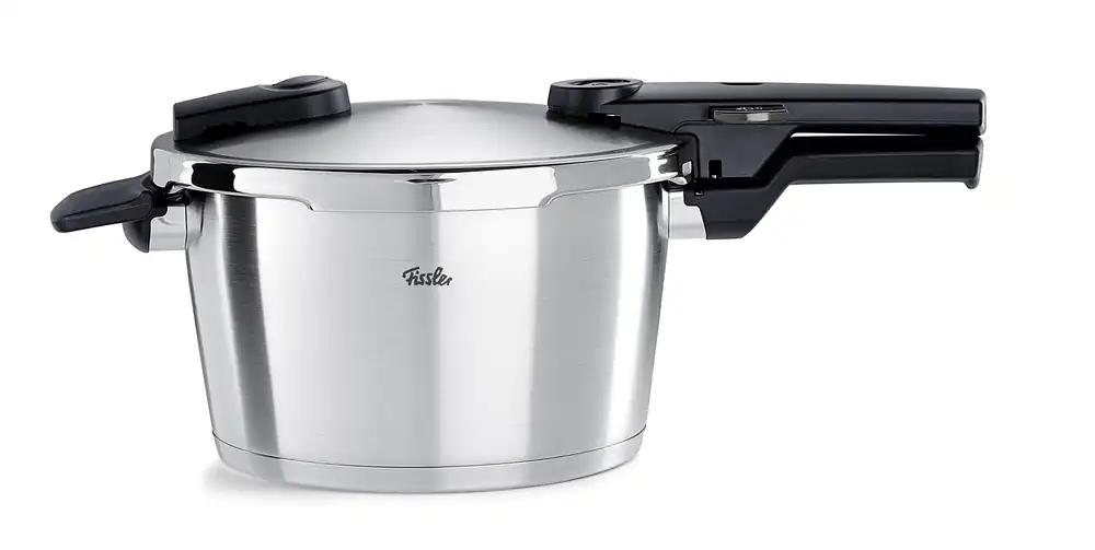 Fissler Vitaquick Premium kiirkeedupott (6 L, Ø 22 cm) – roostevabast terasest aurupott, 2 keedutaset, valmistatud Saksamaal – induktsioonisobiv