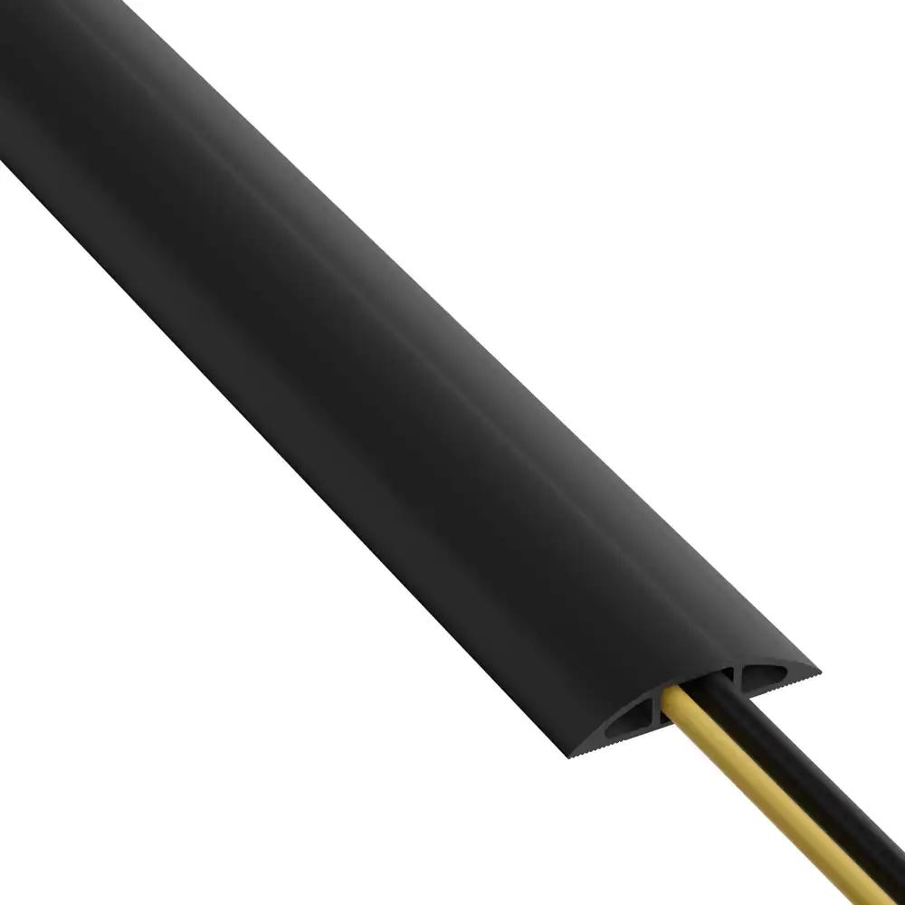 D-Line CC-1 põrandakaabelkanal libisemiskaitse, kaablite kaitse – 9-meetrine pikkus – Kaablisüvend = 17mm (L) x 9mm (K) – Must