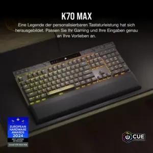 CORSAIR K70 MAX RGB magnetilis-mehaaniline juhtmega mänguriklaviatuur - MGX reguleeritavad lülitid