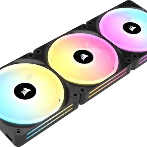 Corsair iCUE LINK QX120 RGB 120mm magnetilised RGB ventilaatorid – Kolmekordne ventilaatorite stardikomplekt iCUE LINK süsteemihubiga – Must