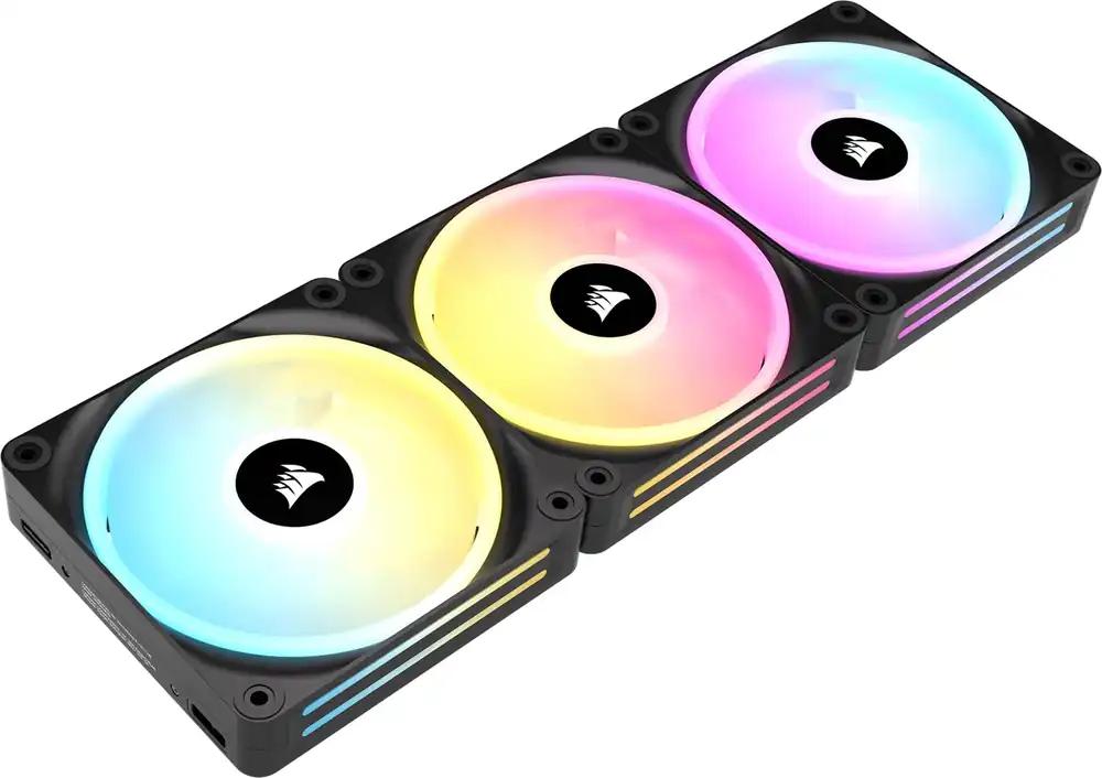 Corsair iCUE LINK QX120 RGB 120mm magnetilised RGB ventilaatorid – Kolmekordne ventilaatorite stardikomplekt iCUE LINK süsteemihubiga – Must