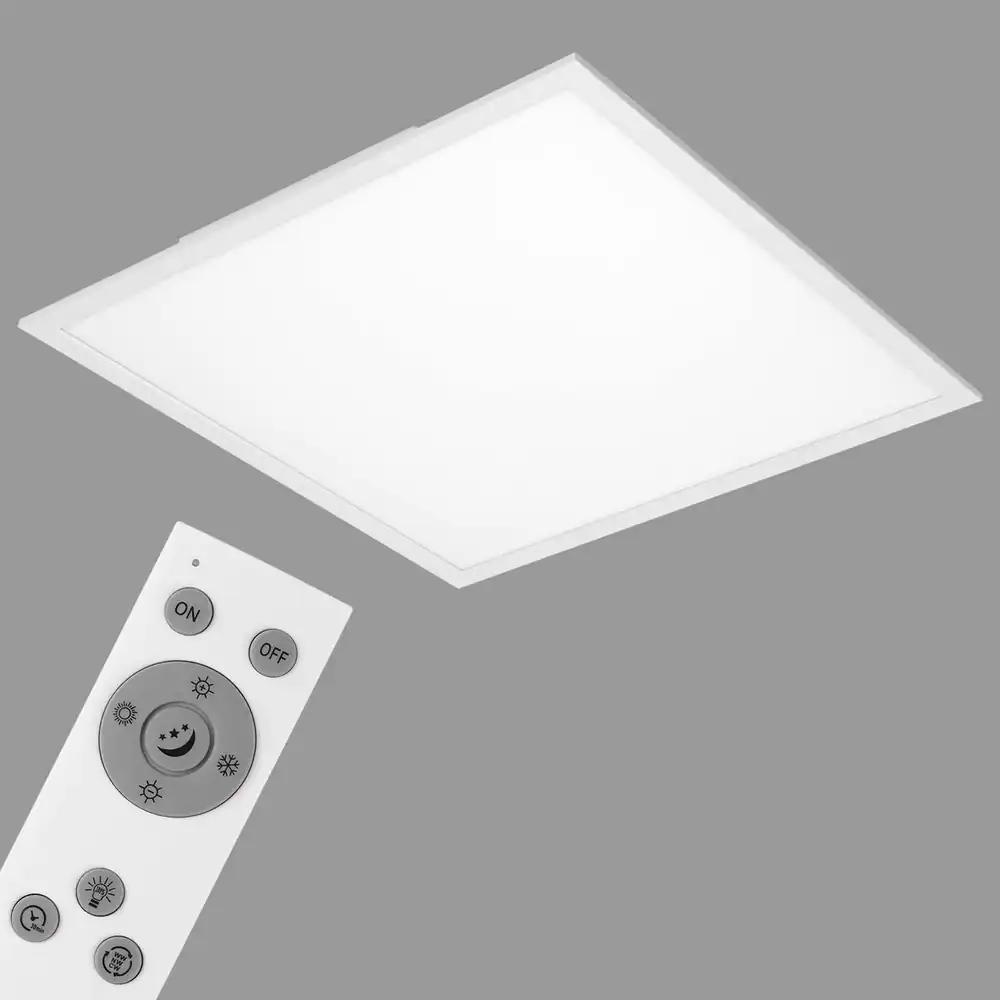BRILONER – LED laelamp kaugjuhtimispuldiga, õhuke, reguleeritav sooja ja külma valguse vahel, elutoa lamp, magamistoalamp, LED-paneel, 59,5×59,5×6,5 cm, valge