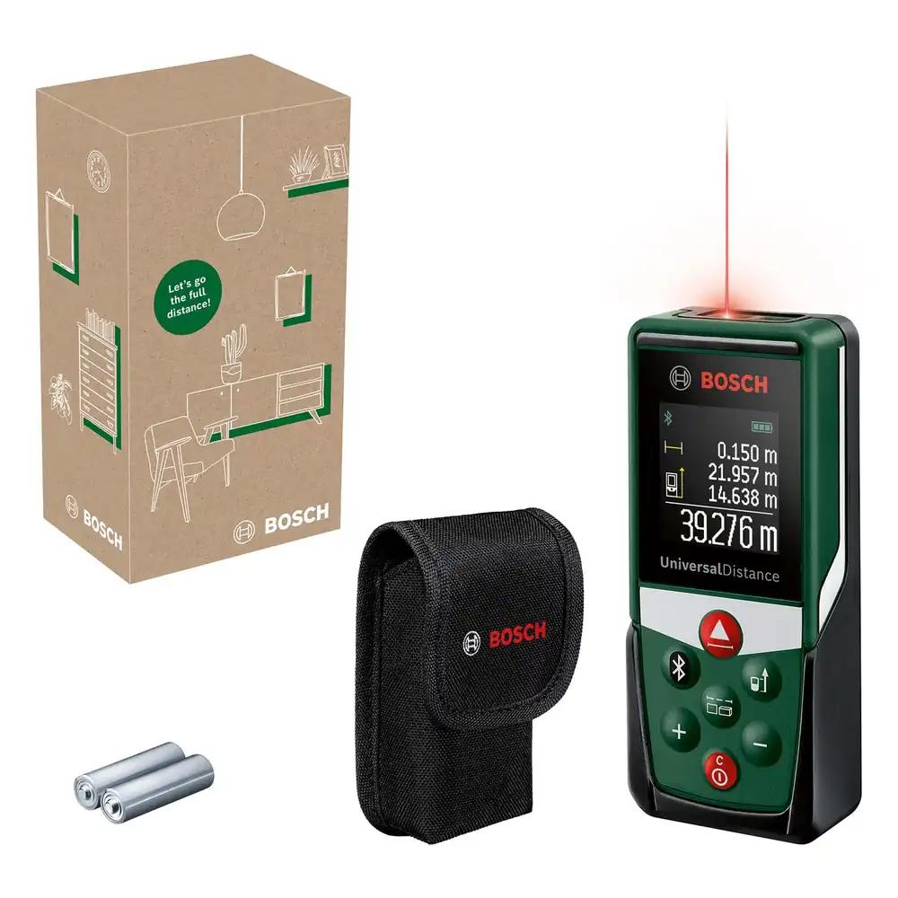 Bosch laserkaugusmõõtja UniversalDistance 40C (täpne mõõtmine kuni 40 m, Bluetooth-ühendus, mõõtmisfunktsioonid, e-kaubanduse pakend)