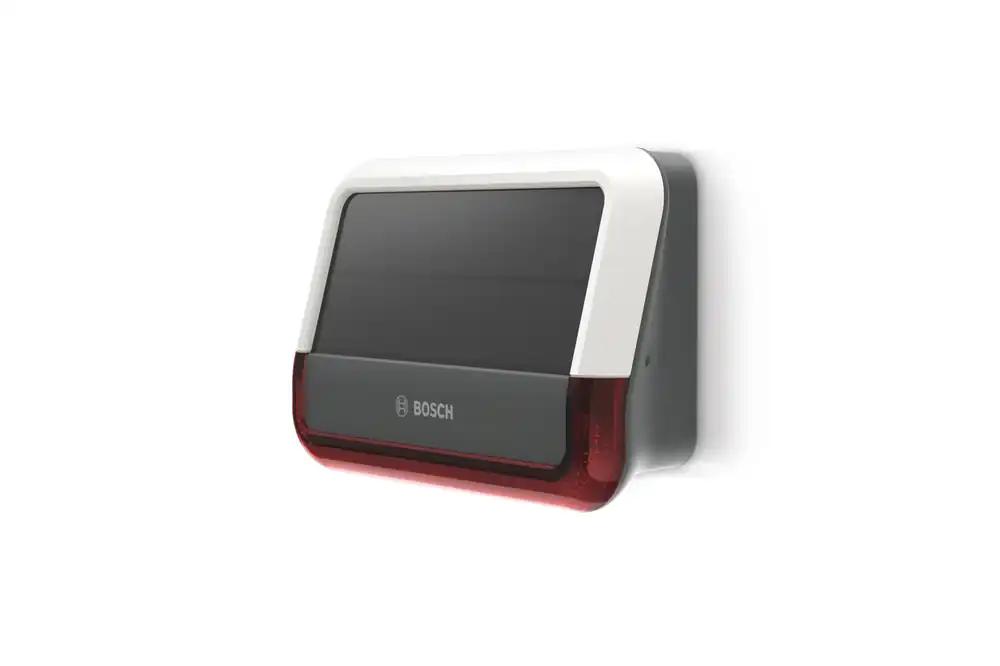 Bosch Smart Home Väline Sireen, juhtmevaba häiresüsteem päikesepaneeliga, kuuldav, nähtav ja Push-teavitustega hoiatus