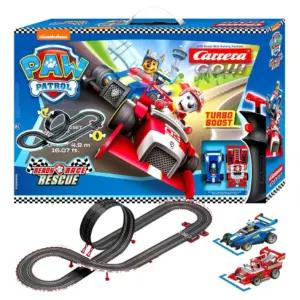 Carrera GO!!! PAW Patrol Ready Race Rescue rajakomplekt, 2 slotautot, 4,9 m rada, 1:43