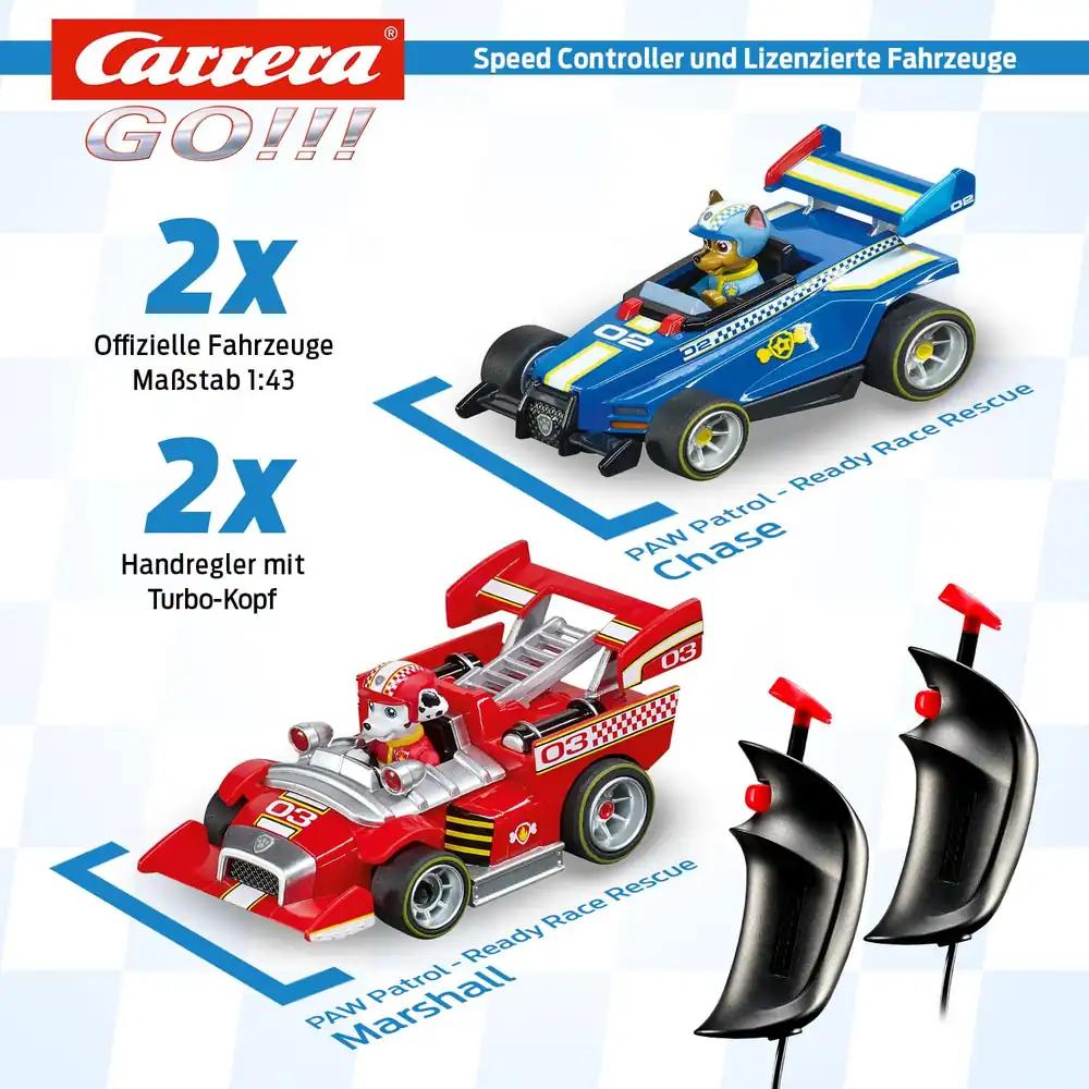Carrera GO!!! PAW Patrol Ready Race Rescue rajakomplekt, 2 slotautot, 4,9 m rada, 1:43, pilt 2