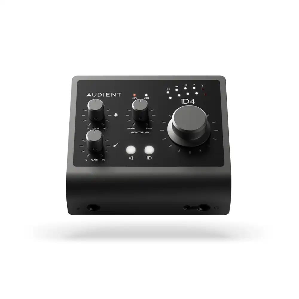 Audient iD4 MKII heliliides – Class A konsoolimikrofoni eelvõimendi, USB-C, 2 kõrvaklappide väljundit, Mac/PC/iOS ühilduvus