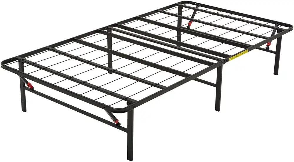 Amazon Basics kokkupandav platvormvoodi raam, tööriistavaba kokkupanek, hoiuruum voodi all, 90 x 200 x 35.5 cm, must