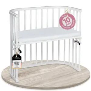 babybay Original kõrvalhoiduv beebivoodi täismassiivsest pöögipuidust koos Classic Soft madratsiga – reguleeritava kõrgusega